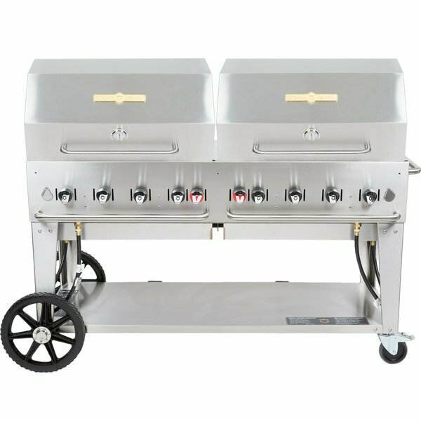 Crown Verity MCB-60RDP Liquid Propane 60in Mobile Outdoor Grill with Roll Dome Package 255MCB60RDPL